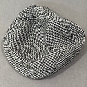 Gramercy Flat Cap Mens 7 1/4 Blue Tan Houndstooth Snap Brim Newsboy Vintage Hat